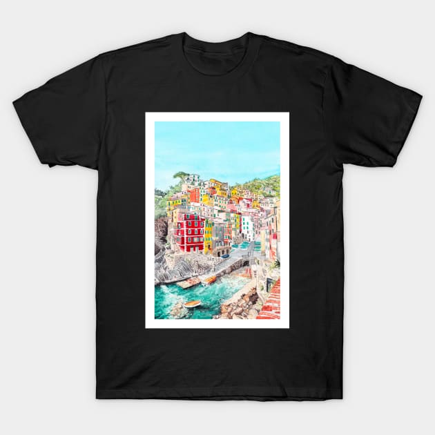 Cinque Terre, Italy T-Shirt by NorrskenArt